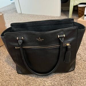 Kate Spade Black Leather Large Tote Bag